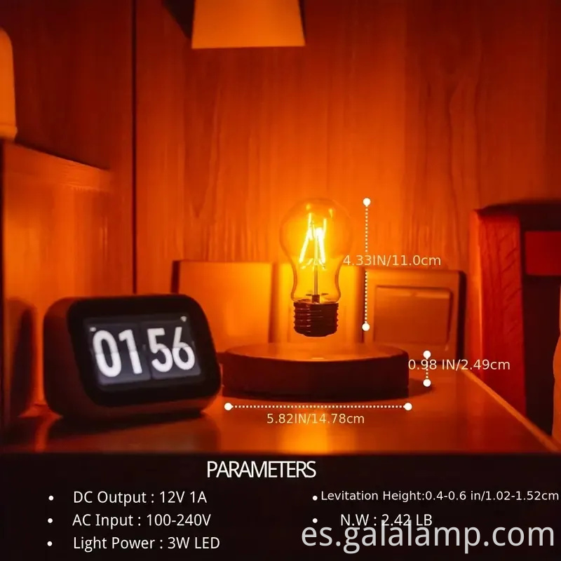 Levitando la lámpara de mesa de bombilla con tecnología inalámbrica